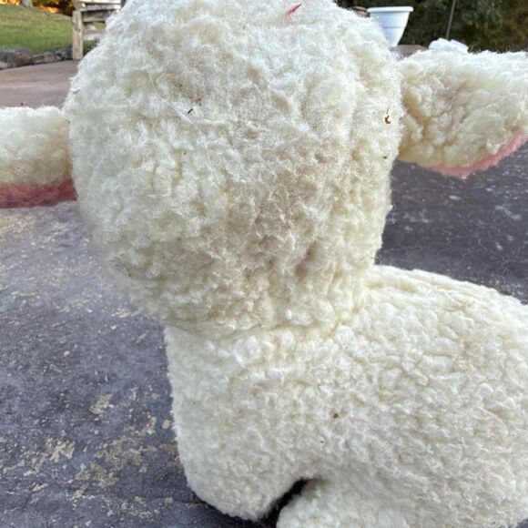 Vintage Dollcraft industries lamb sheep stuffed animal plush wind up musical - Picture 7 of 10